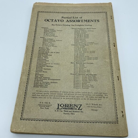 Lorenz's Octavo Assortment Sample Pack Anthems For Mixed Voices Nov 30 1927 - Picture 2 of 13